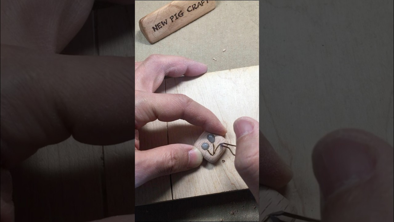 Wooden Pendant with Irregular Agate Bead Inlay 