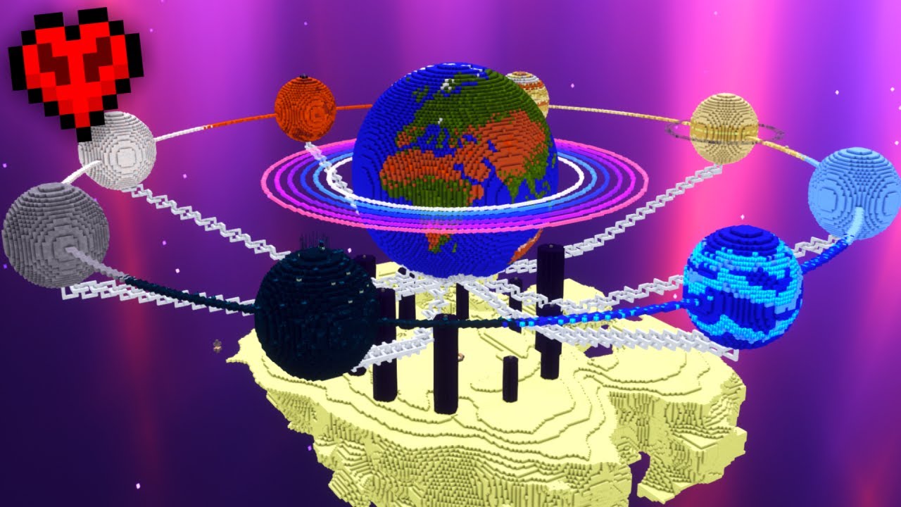 I Built the SOLAR SYSTEM in Minecraft Hardcore - YouTube