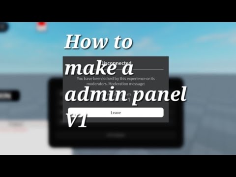 How to make admin panel V1 - YouTube