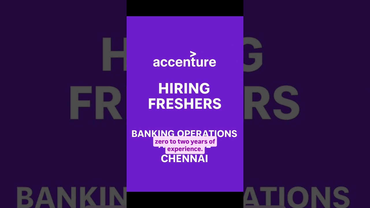 🚨Accenture Hiring Freshers | Banking Operations Associate  🚀 