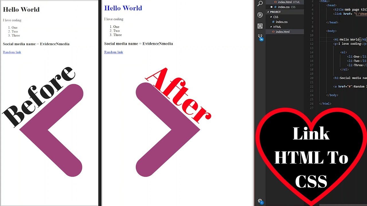 How To Link HTML To CSS in Visual Studio Code - YouTube