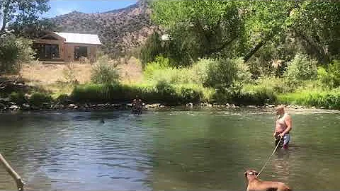 Priscilla, Tobias & Humans at the river