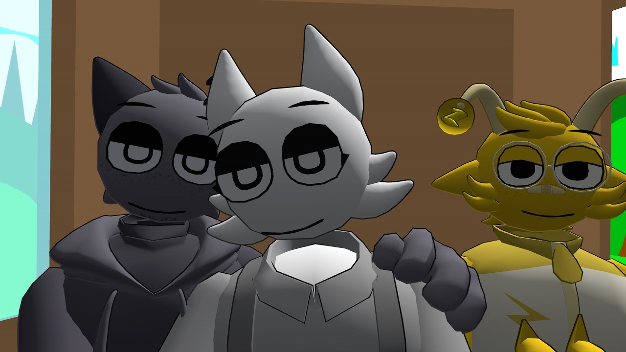 The sprunki crew play trash compactor