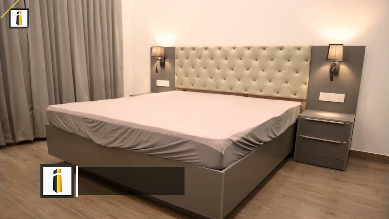Master Bedroom Sliding Wardrobe Modular Cot with Side Table👍 i Build Interiors🏠 YouTube