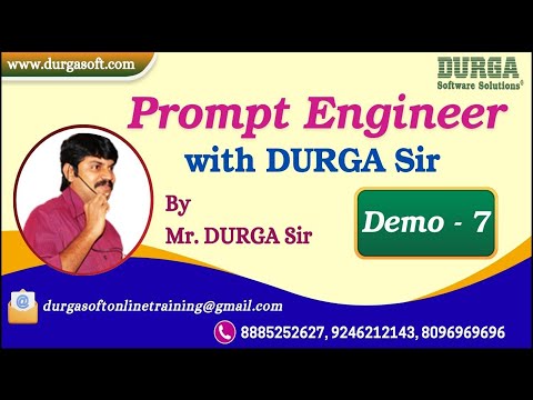 Prompt Engineer with DURGA Sir tutorials || Demo - 7 || by Mr. DURGA Sir On 09-02-2026 @7PM (IST)