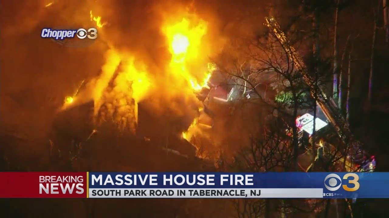 Massive fire breaks out at large house in Burlington County
