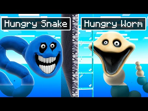 I Fooled My Friend as HUNGRY SNAKE vs HUNGRY WORM in Minecraft