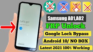 Samsung Galaxy A01/A02 Frp Bypass Android 10 2021 / Google Account Bypass/Unlock 2021 A015F