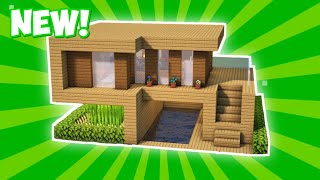 Minecraft : How to build Wooden Modern House Tutorial (#21)