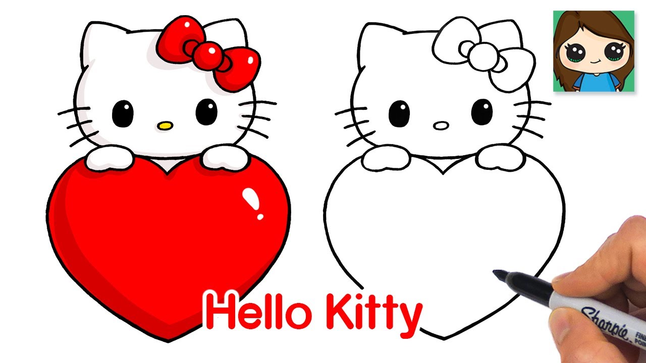 How to Draw Hello Kitty with Heart - YouTube