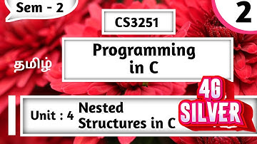 Nested Structures in C in Tamil | Programming in C in Tamil | CS3251 in Tamil | Unit 4