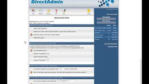 DirectAdmin - How to enable spamassassin?