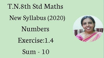 T.N 8th std  math  Exercise:1.4  Sum -10 |Numbers |Chapter-1
