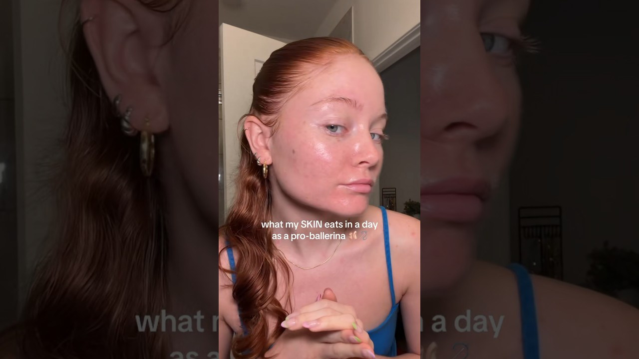WHAT MY SKIN EATS IN A DAY AS A PRO BALLERINA REVOCERING FROM MICRONEEDLING 🫧🤍 #ballet #skincare