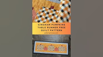 Gingham Pumpkins Table Runner Free Quilt pattern #quilting