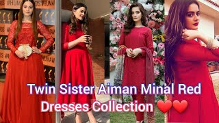 Aiman Khan & Minal Khan Red dresses collection|| Aiman Khan & Minal Khan || SF Showbiz Intertainment