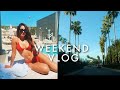 dinner at disneyland, tipsy pool day, 10-course brunch, my favorite workout | WEEKEND VLOG