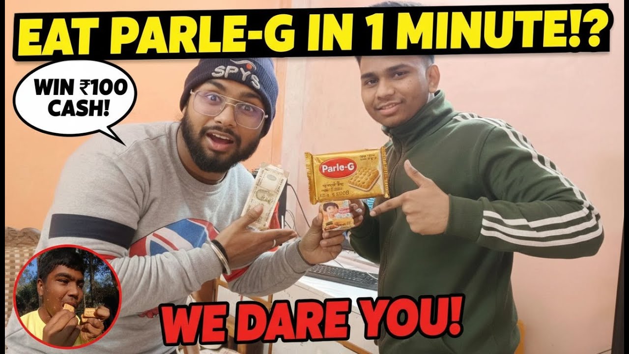Eating Parle G In One Minute😳 | Who Will Win 100rs Prize ?