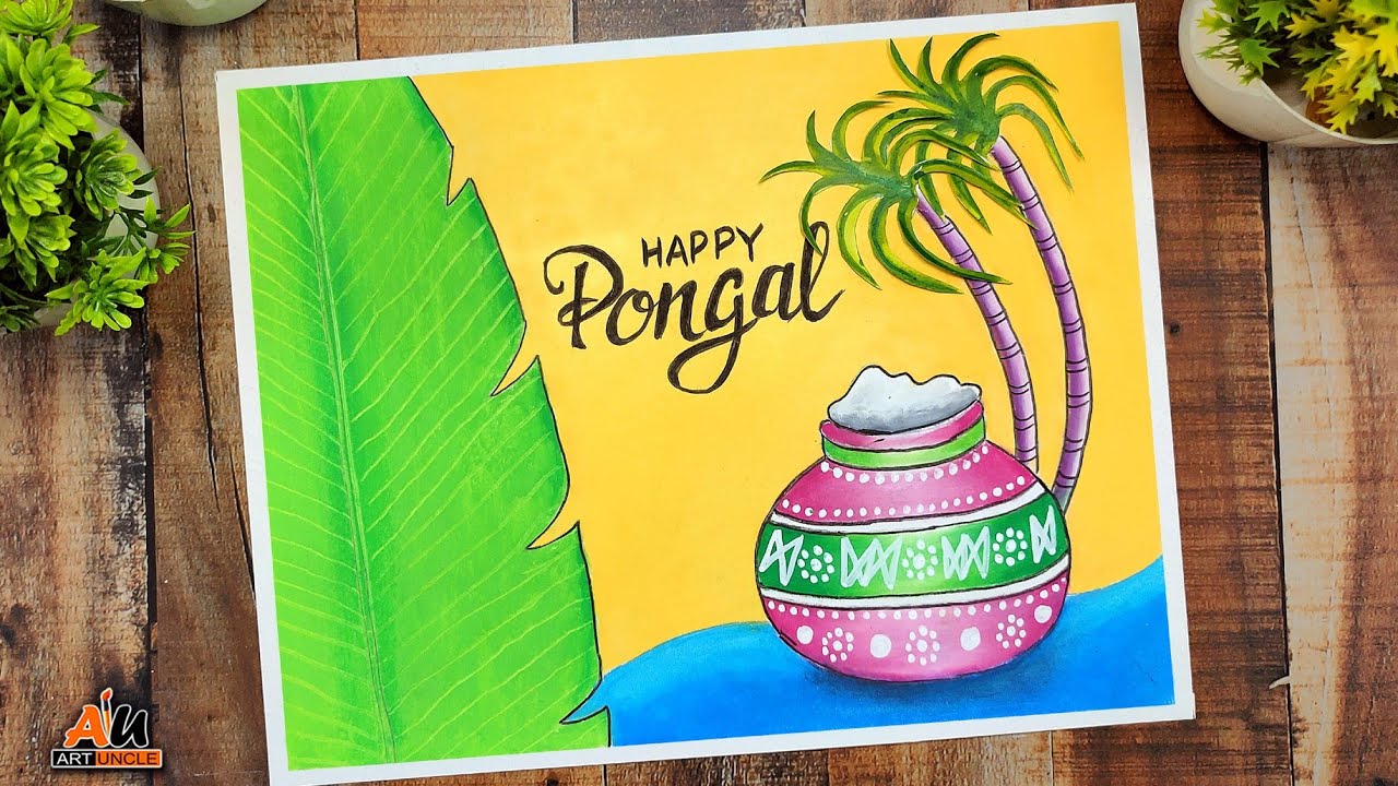 पोंगल फेस्टिवल की ड्राइंग | Pongal Festival ...