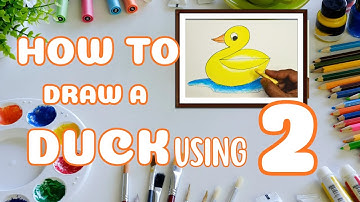 How to Draw a Duck Using Number 2 | Easy Drawing for Kids |Step by Step Art Lessons for Bignners