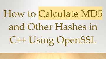 How to Calculate MD5 and Other Hashes in C+ +  Using OpenSSL