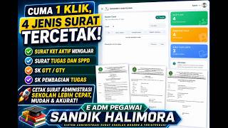 Bikin SK Guru & SPPD Cuma 1 Klik Tanpa Laptop! | E-ADM Pegawai SANDIK Halimora