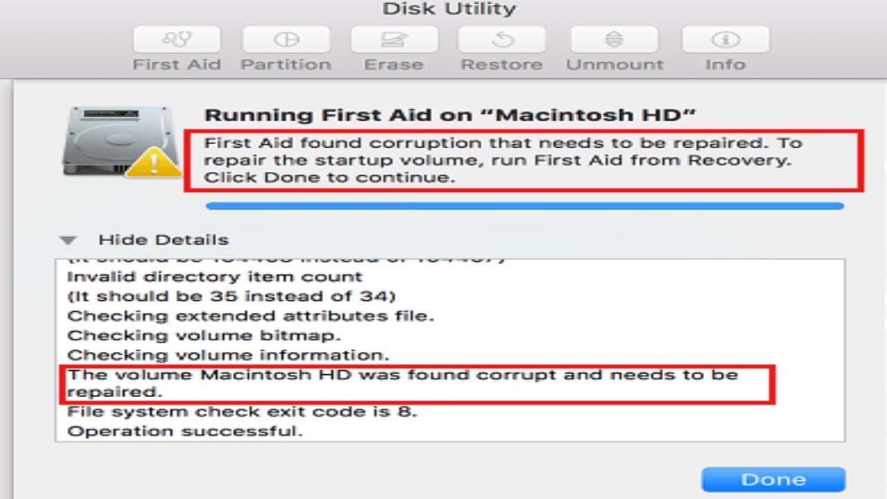 mac utility disk repair