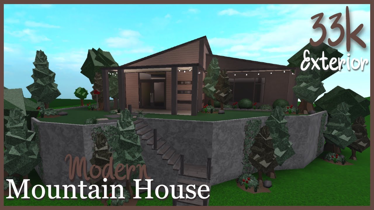 BLOXBURG Modern Two Story Mountain House PT 1 Exterior 33k bloxburg-modern-two-story-mountain-house-pt-1-exterior-33k