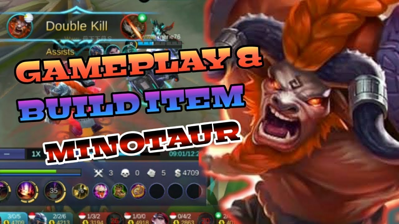 GAMEPLAY & BUILD ITEM MINOTAUR MOBILE LEGEND - YouTube