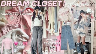 CLOSET TOUR  winter favorites, trendy and affordable *coquette + acubi*