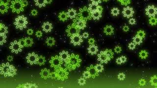 【With BGM】❄Motion graphics background with soaring PeaGreen neon Snow Crystals❄