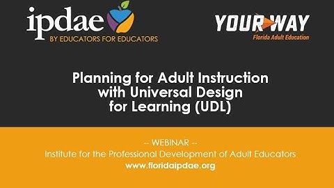 Planning for Adult Instruction with Universal Design for Learning (UDL) (Webinar)