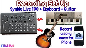Synido Live 100 Audio Interface - Connect Keyboard and Guitar with Condenser mic for Recording set