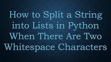 How to Split a String into Lists in Python When There Are Two Whitespace Characters