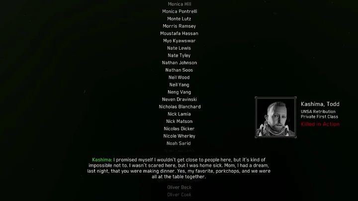 Call of Duty Infinite Warfare: Pvt. Todd Kashima's Last Words