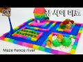 DIY - Rainbow sand maze fence river water Kinetic Sand, Mad Mattr, Slime (Satisfying Videos)