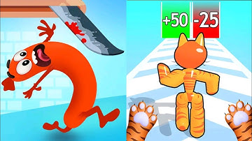 Run Sausage Run VS Bad Cat Runner - Gameplay Walkthrough Android iOS
