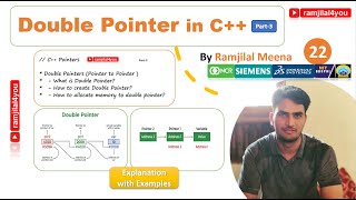 CPPB22 Double Pointer or Pointer to Pointer in C++| How to allocate memory to double pointer | Usage