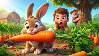 Cute Rabbit Grab the Carrots and Run! 🐰🥕 | Funny Farm Adventure for Kids | Nursery Rhymes