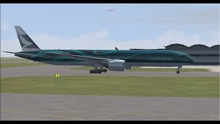 Dubai Intl (OMDB) to Hong Kong Intl (VHHH) FSX PMDG Cathay Pacific B777-300 Engine View