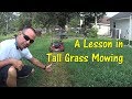 Pt 1 How To Cut Tall Grass with Cheap Lawn Mower -  Mowing Tall Overgrown Grass