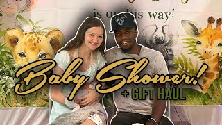 Baby Shower (vlog) + Gift Haul! 💙👶🏽