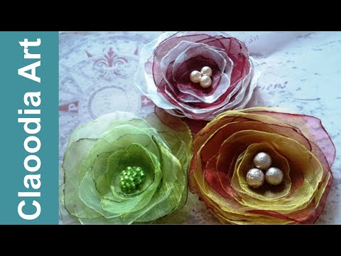 Jak zrobić materiałową broszkę z organzy? (Organza flower)