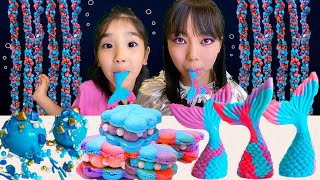 Mermaid Food Challenge !!人魚と魔女マーメイドスイーツチャレンジ🍩＊ Quuu