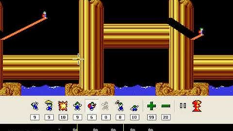 Lemmings Tricky Level 28: The Crankshaft