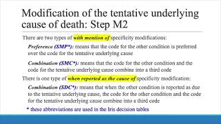 ICD 10 mortality coding Steps M2 M3