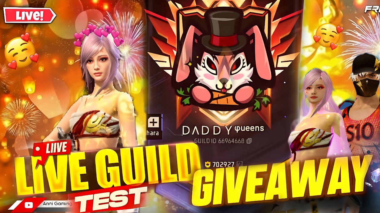 FREE FIRE LIVE CUSTOM ROOM GIVEAWAY | FF LIVE TEAM CODE GIVEAWAY | LIVE GUILD TEST 🔥| ANNIGAMING009