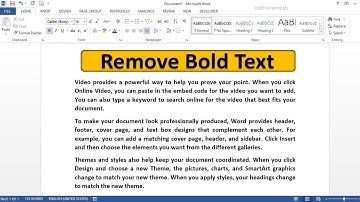 How to Change Bold Text to Normal In MS Word