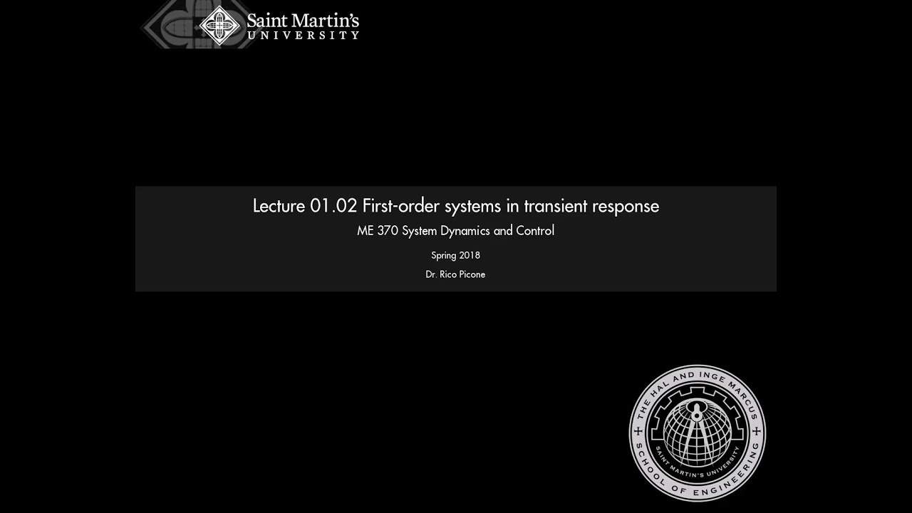 01.02 First-order systems in transient response