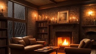 Soothing 1-Hour Ambiance: Crackling Fireplace, Rain, and Lightning for Relaxation, Meditation, Study